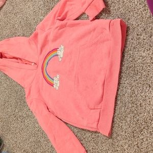 Cat and Jack Coral Rainbow Kitty Sweatshirt